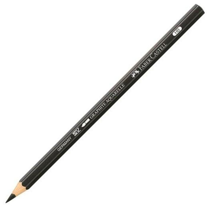 Lápiz Faber-Castell Graphite Aquarelle Acuarelable Negro Hexagonal HB (6 Unidades) 1