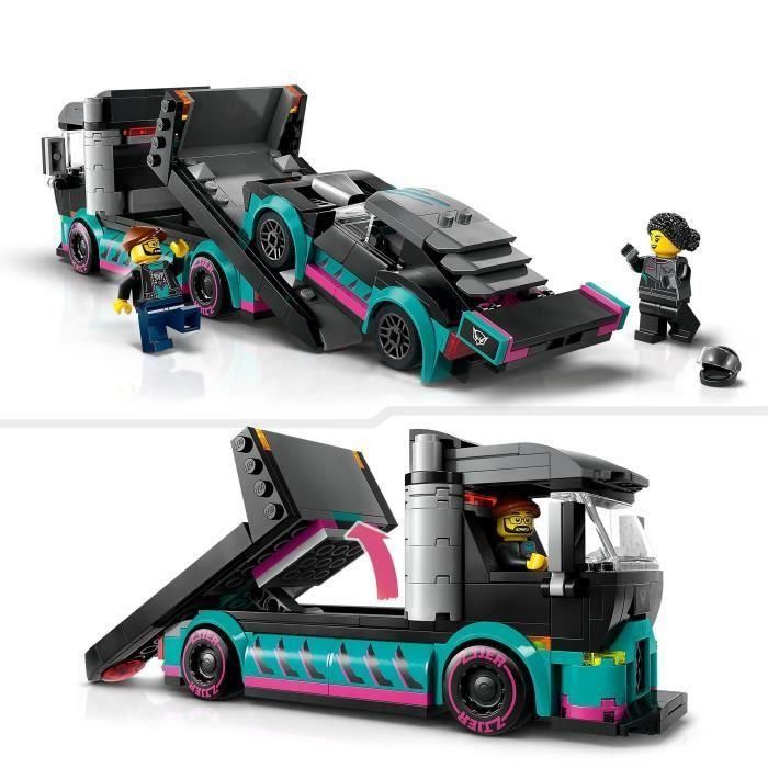 Juego de construccion coche de carreras y camión de transporte lego city 2 Juego de construccion coche de carreras y camión de transporte lego city 2