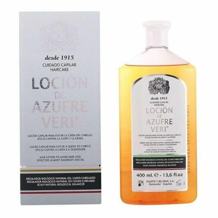 Azufre Veri Loción Anticaída Cabello 750 ml - Tratamiento Intensivo Regula Grasa, Combate Caspa y Fortalece el Cuero Cabelludo Sin Aclarado 2
