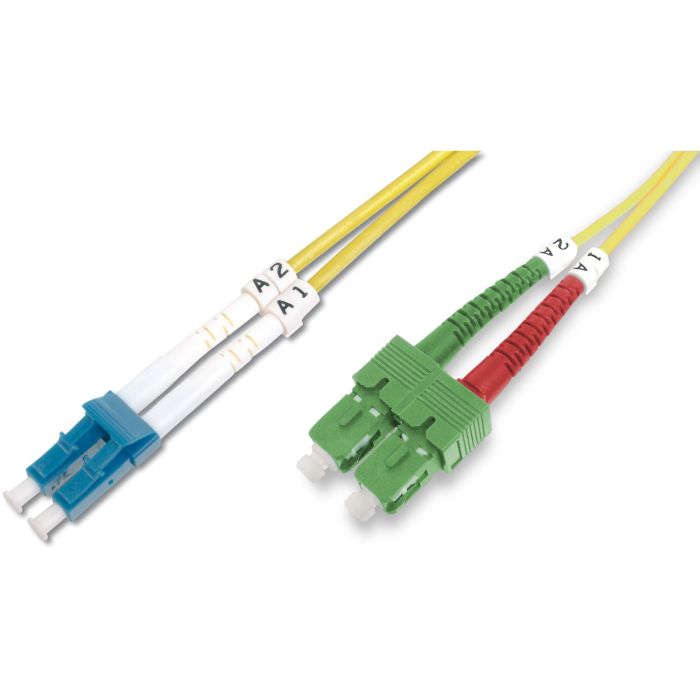 Digitus Cable de Fibra Óptica Singlemode OS2 SC (APC) a LC (PC) 3m Amarillo