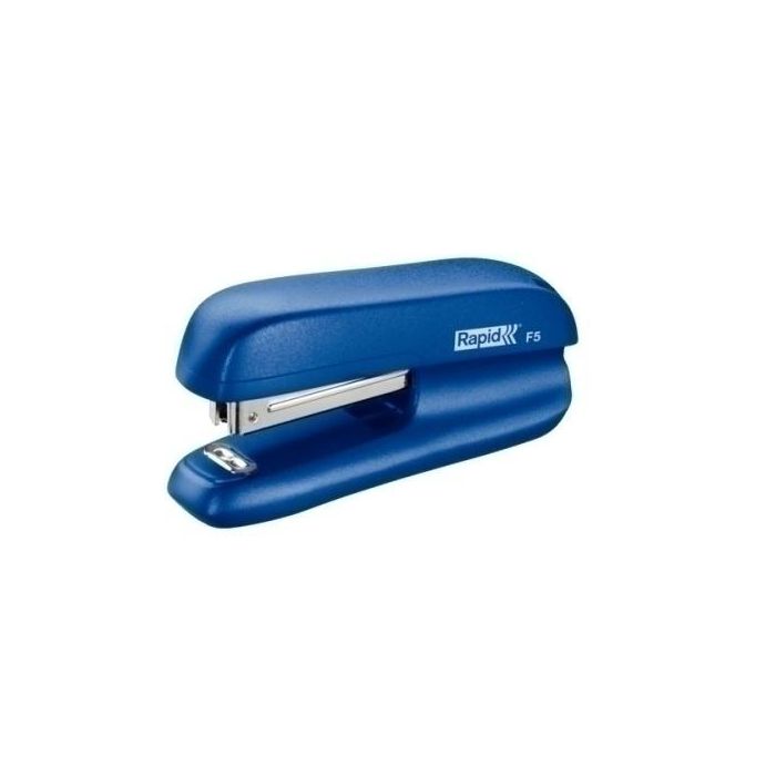 Rapid Grapadora F5 Mini de plástico, 10 hojas, utiliza grapas n.º 10, azul, ideal para uso doméstico, escolar y universitario