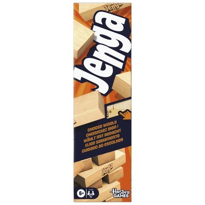 Hasbro Games G1499 Juego Jenga Clásico de Torre de Bloques. Habilidad y Estrategia para +6 años, con App Gratuita Español/Portugués 4