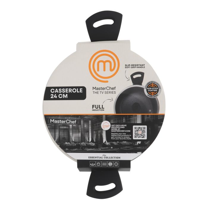 Cacerola con Tapa de Vidrio, Aluminio Forjado 2.8 mm, 24 cm (4 Unidades) 2