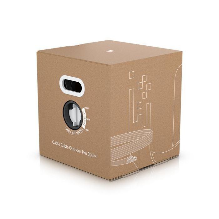 Ubiquiti Cable de Red Gigabit Ethernet Cat5e Exterior STP 24AWG 305m Blanco UniFi Resistente Intemperie y EMI