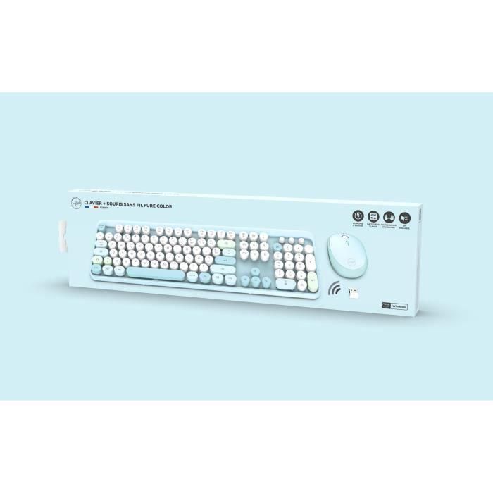 Combo teclado + mouse inalámbrico - MOBILITY LAB - Pure Color - Azul - Diseño ergonómico - Escritura discreta 2 Combo teclado + mouse inalámbrico - MOBILITY LAB - Pure Color - Azul - Diseño ergonómico - Escritura discreta 2