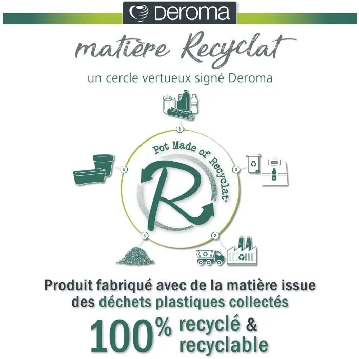 Deroma Vaso Save R 9E95ZSZ237 58L 48cm Blanco Maceta 2