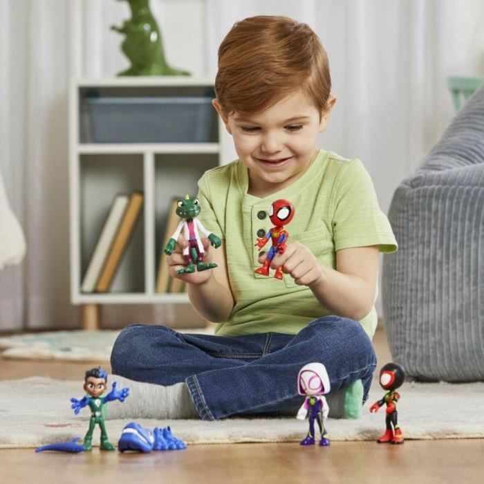 Caja Héroes Dinosaurio y Lagarto, 5 figuras, juguete superhéroe preescolar, a partir de 3 años, Spidey y sus amigos 4 Caja Héroes Dinosaurio y Lagarto, 5 figuras, juguete superhéroe preescolar, a partir de 3 años, Spidey y sus amigos 4