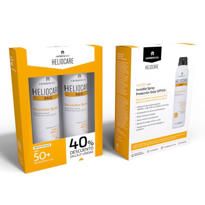 HELIOCARE Protector Solar Spray Transparente 360° SPF50+ Wet Skin PA++++ Fernblock®+ - Pack 2 x 200 ml
