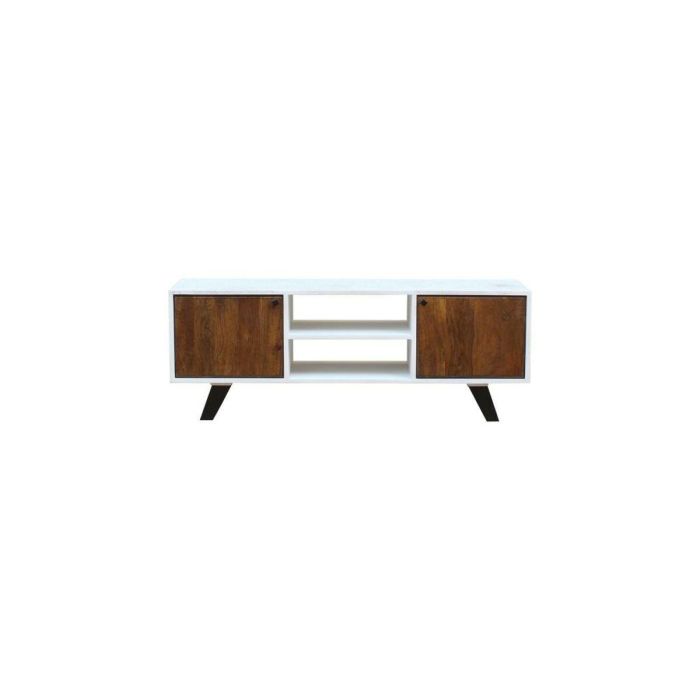 Mueble de TV DKD Home Decor Blanco 135 x 35 x 40 cm Metal Madera de mango 1 Mueble de TV DKD Home Decor Blanco 135 x 35 x 40 cm Metal Madera de mango 1