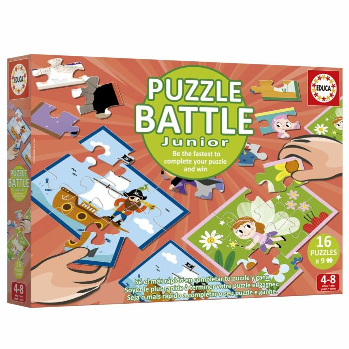 EDUCA AUC1740506778393 Puzzle Battle Jr Fantasy - 16 Puzzles Temática Fantasía para Niños a partir de 4 Años 7