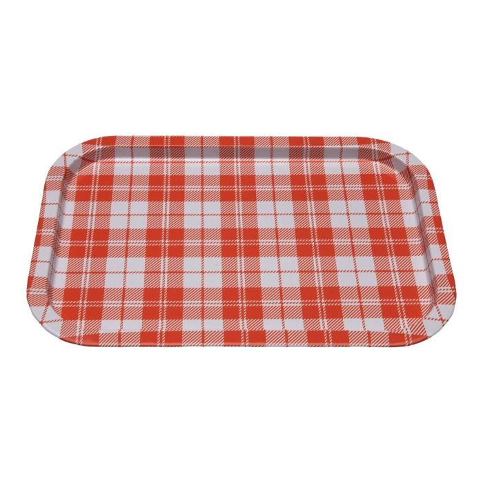 Bandeja Versa Vichy Naranja Metal 23 X 1,5 X 34 CM 1 Bandeja Versa Vichy Naranja Metal 23 X 1,5 X 34 CM 1