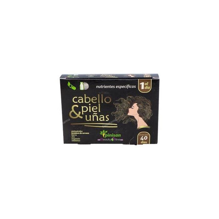 PINISAN Cabello Piel y Uñas 40 Cápsulas - Con L-Cisteína, L-Metionina, Magnesio, Hierro, Levadura de Cerveza y Vitaminas