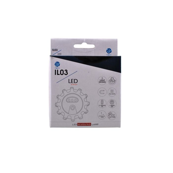 Luz De Advertencia 12+3 Led 3Xaaa Ambar MTECIL03 3 Luz De Advertencia 12+3 Led 3Xaaa Ambar MTECIL03 3