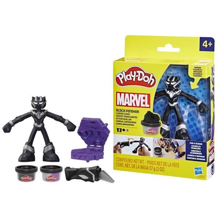 Play-Doh Black Panther, garras afiladas con figura flexible y masa para modelar, 4 años, Marvel Play-Doh Black Panther, garras afiladas con figura flexible y masa para modelar, 4 años, Marvel