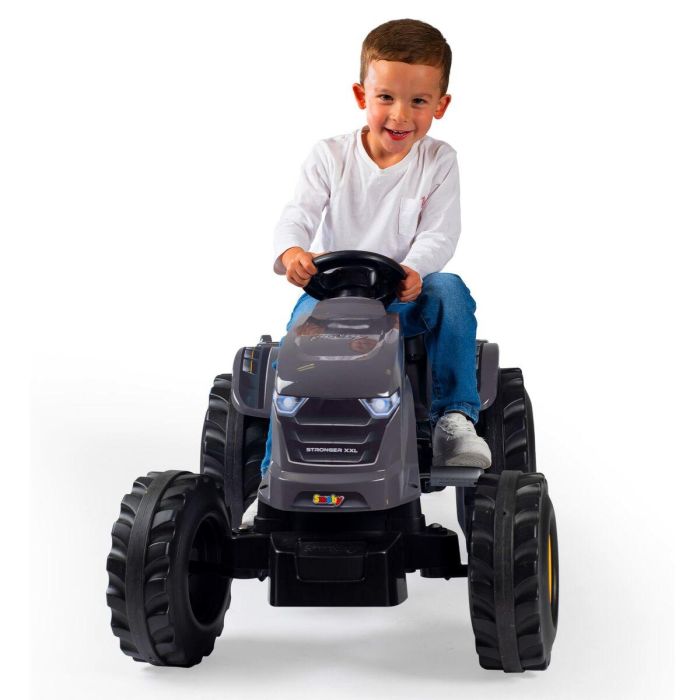 Tractor de pedal smoby más fuerte XXL + trailer - gris 3