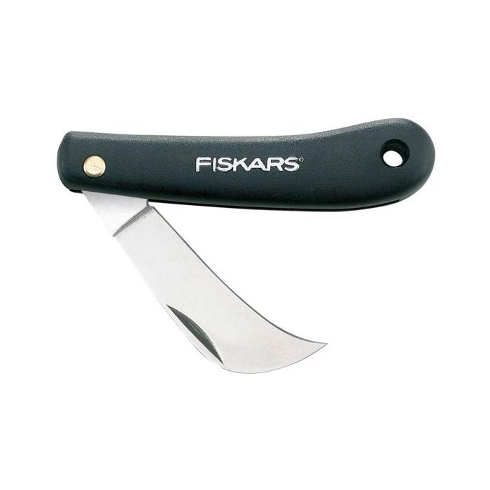 Fiskars K62 - Navaja de injertar (170 mm) - Negro/Acero Inoxidable para Jardinería y Uso General