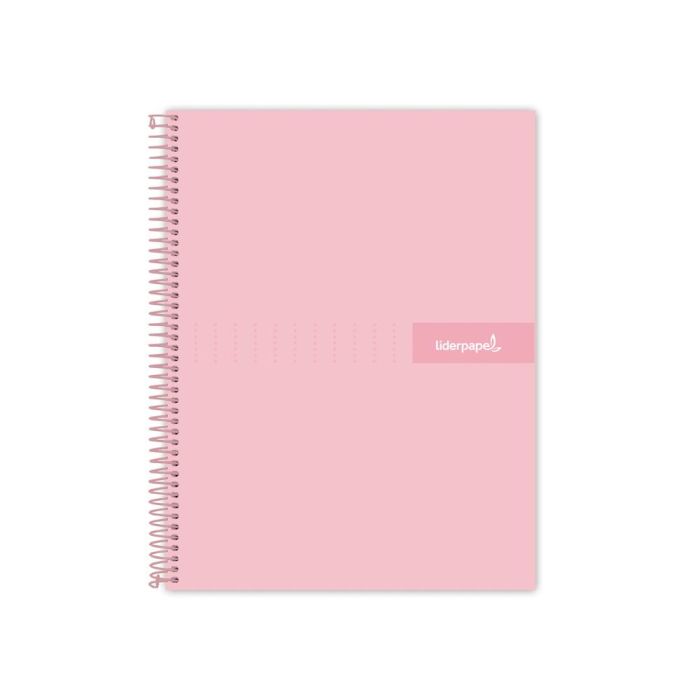 Cuaderno Espiral Liderpapel A4 Crafty Tapa Forrada 80H 90 gr Cuadro 4 mm Con Margen Color Rosa 5 unidades 2