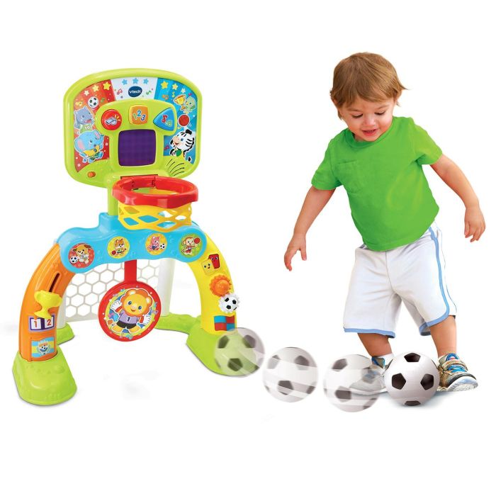 V-Tech Centro De Deportes Basket-Gol 80-533522 | Fútbol, Baloncesto y Diana para Niños con Marcador Electrónico 3