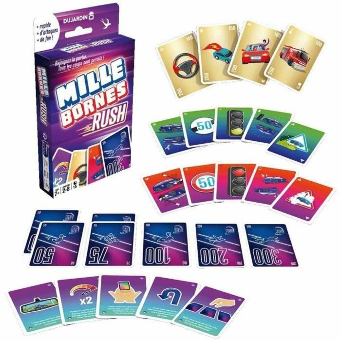 Dujardin DUJ1707431017924 Mille Bornes Rush Juego de Cartas para 2 Jugadores o Más A partir de 7 Años 4