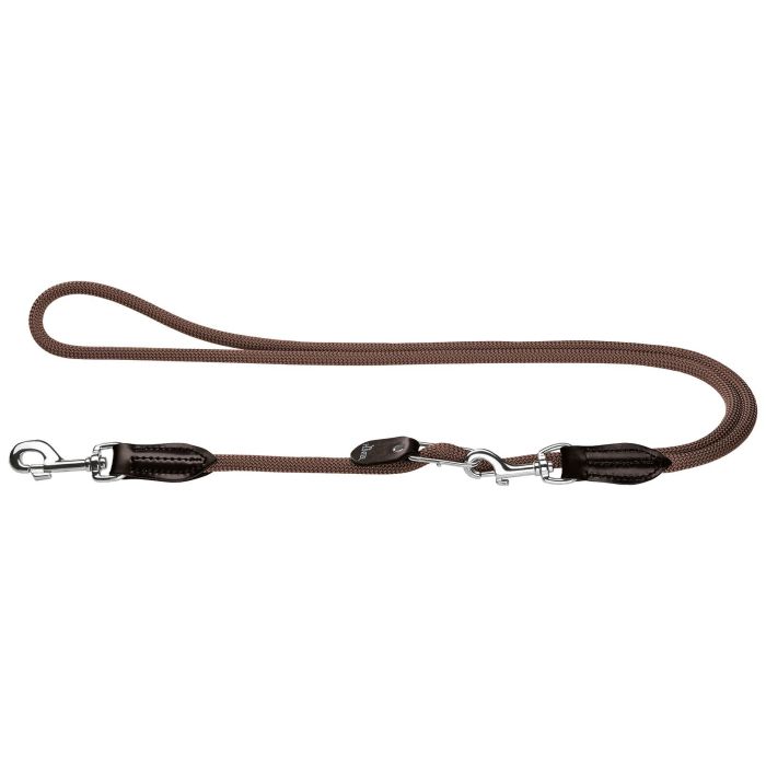 Hunter Correa Ajustable Freestyle para Perros 3 Posiciones 200 cm Marrón Nylon Muy Resistente Intemperie y Cómoda