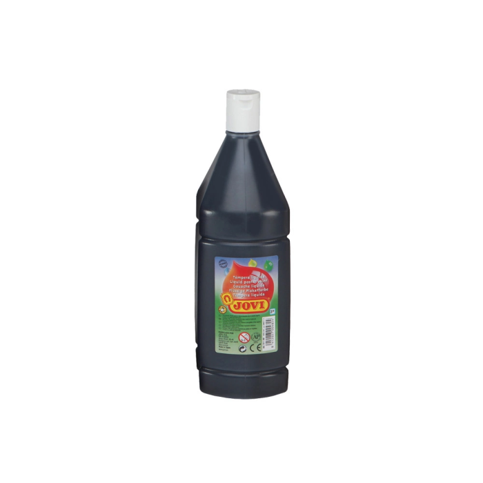 Jovi Témpera Líquida Paint Negro 1000 mL Base Agua Alto Poder Cubriente 1