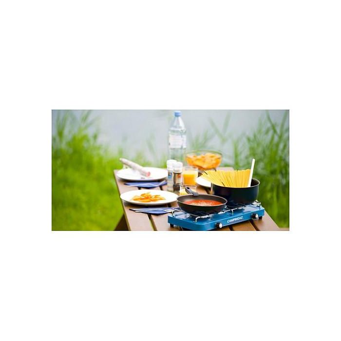 CAMPINGAZ Base Camp - Cocina de Camping de Gas con 2 Zonas, 1.4 kg, Color Azul