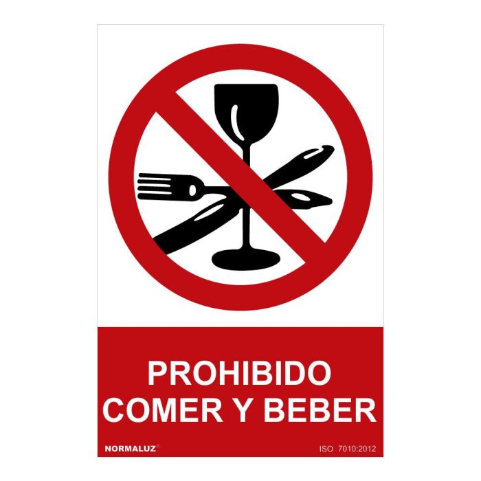 Normaluz Señal prohibido "prohibido comer y beber" PVC 0.7mm 30x40cm 0 Normaluz Señal prohibido "prohibido comer y beber" PVC 0.7mm 30x40cm 0