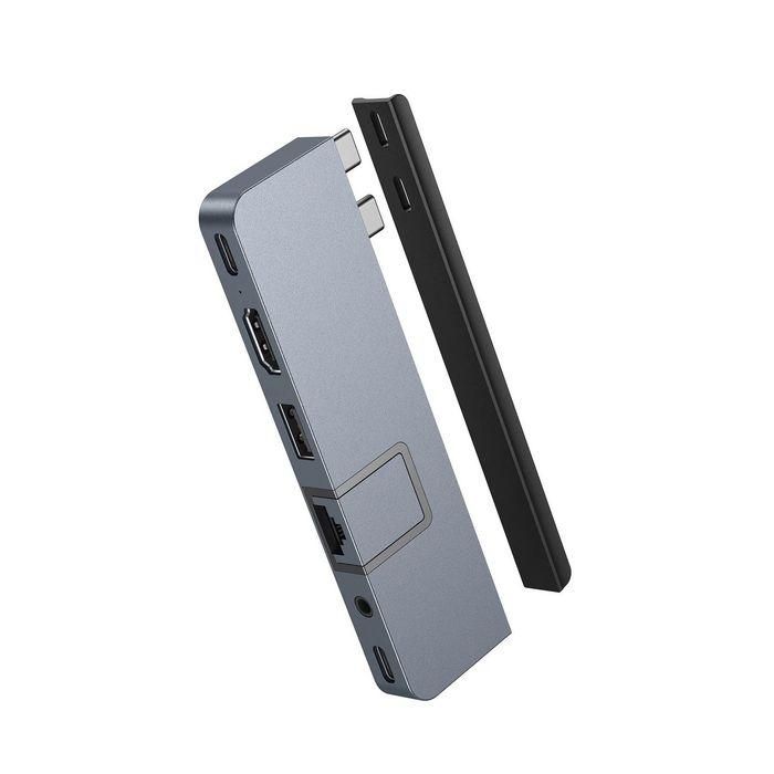 Hyper HyperDrive DUO PRO Hub USB-C 7 en 1 para MacBook Pro/Air, iPad, PC. HDMI 4K, Gigabit Ethernet, USB-A/C, Audio, Thunderbolt 4. Grey. 9