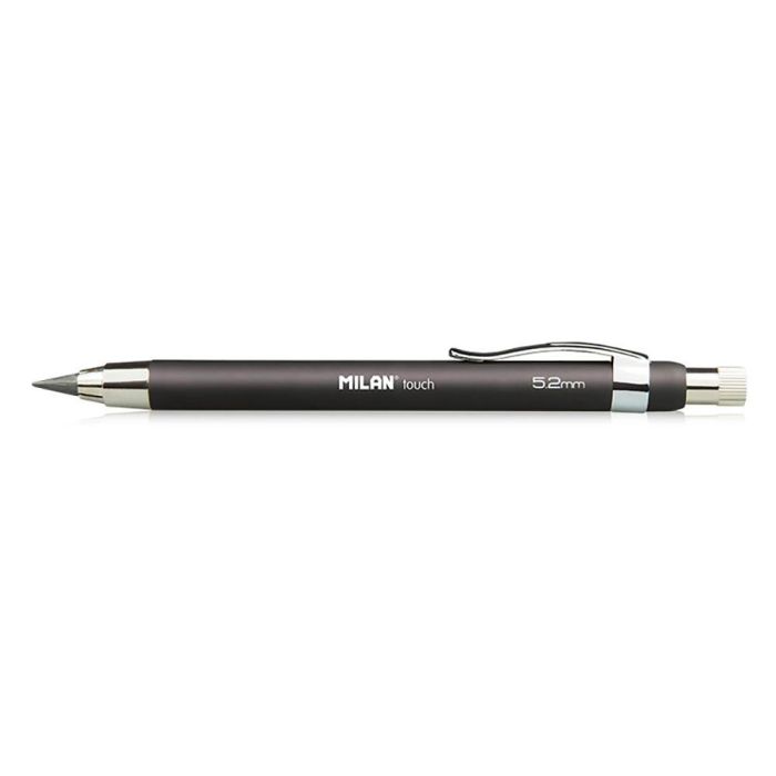 Milan Portaminas profesional 5.2mm con afilaminas y 6 minas recambio - Negro / cromo