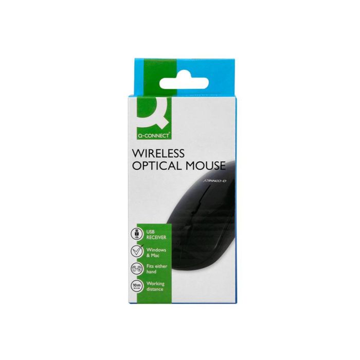 Raton Q-Connect Optico Inalambrico Silencioso Dpi 800-1200-1600 Pilas Aaa Negro 5