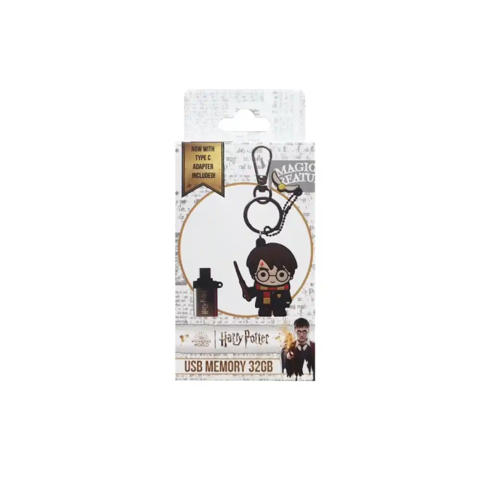 Wondee Memoria USB Llavero Harry Potter 32GB con Adaptador USB C 8