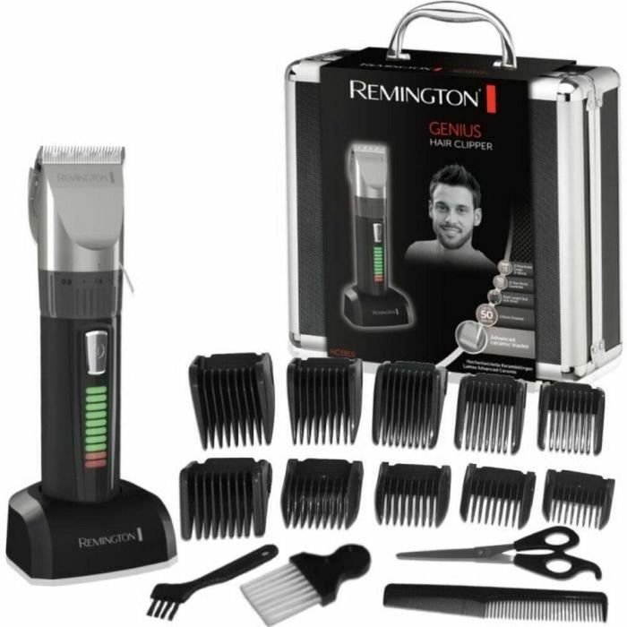 Remington Cortadora de Cabello HC5810, Motor Profesional, Cuchillas Autoafilables Cerámicas, Uso con o sin Cable, 10 Guías
