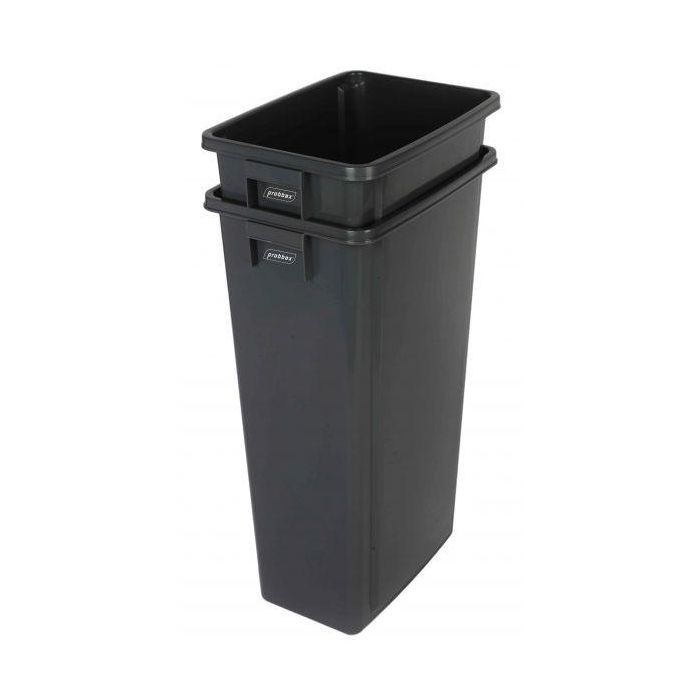 PROBBAX - PB-1090-GRY - Cubo de reciclaje sin tapa - 32 x 46 x 76,2 cm - 80 L - Gris 2 PROBBAX - PB-1090-GRY - Cubo de reciclaje sin tapa - 32 x 46 x 76,2 cm - 80 L - Gris 2
