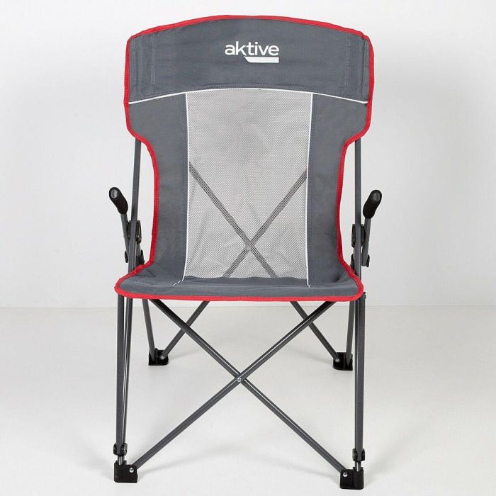 Silla de Camping Plegable Aktive Gris 59 x 97 x 68 cm (2 Unidades) 5 Silla de Camping Plegable Aktive Gris 59 x 97 x 68 cm (2 Unidades) 5