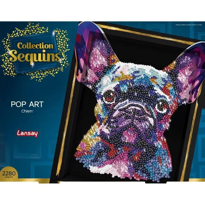 Lansay Kit de Ocio Creativo Colección Lentejuelas Perro Pop Art a partir de 14 años LAN3181860203613 3