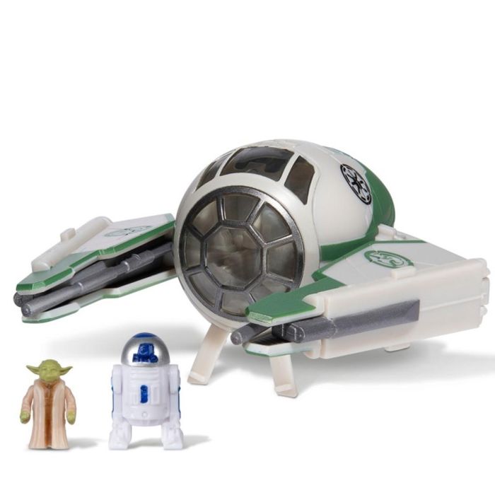 Jazwares Figura Star Wars Nave 8 cm Jedi con Yoda y R2D2, cockpit abatible y patas extensibles 0 Jazwares Figura Star Wars Nave 8 cm Jedi con Yoda y R2D2, cockpit abatible y patas extensibles 0