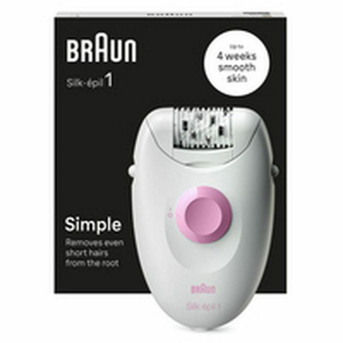 Braun 1-000 Depiladora Eléctrica Silk-épil 1 con 20 pinzas, SoftLift, 1 velocidad, Rosa y Blanco, Alimentación AC 2 Braun 1-000 Depiladora Eléctrica Silk-épil 1 con 20 pinzas, SoftLift, 1 velocidad, Rosa y Blanco, Alimentación AC 2