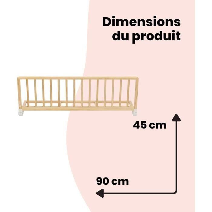 SAFETY 1ST, Barandilla de cama de madera natural, 110 cm compatible con camas de más de 160 cm, eco-responsable, 100% madera FSC 4 SAFETY 1ST, Barandilla de cama de madera natural, 110 cm compatible con camas de más de 160 cm, eco-responsable, 100% madera FSC 4