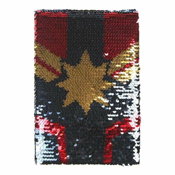 Cuaderno premium lentejuelas captain marvel 1