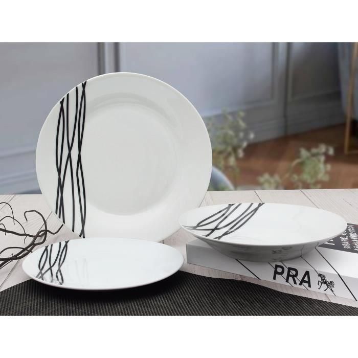 Servicio de porcelana ETNICA de 18 piezas - Blanco Servicio de porcelana ETNICA de 18 piezas - Blanco