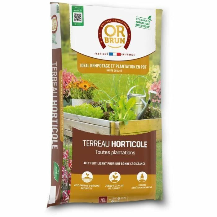 Or Brun OBRTHOR70N Tierra Hortícola Marrón Oro 70 Litros