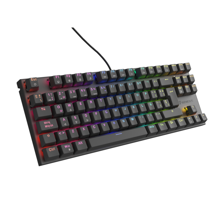 GENESIS Thor 303 TKL Teclado Mecánico Gaming Hot Swap Outemu Peach Silent RGB USB QWERTY Español Tenkeyless con Anti-Ghosting Negro GENESIS Thor 303 TKL Teclado Mecánico Gaming Hot Swap Outemu Peach Silent RGB USB QWERTY Español Tenkeyless con Anti-Ghosting Negro