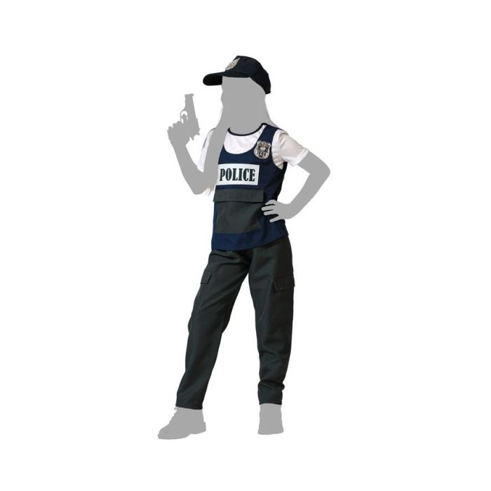 Disfraz Policia Chaleco Azul Niña Infantil 5-6 Años 4 Disfraz Policia Chaleco Azul Niña Infantil 5-6 Años 4