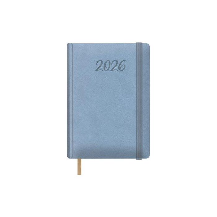 Agenda Anual (2026) Dohe Samba Cosida Tapa Extra Polipiel Con Goma 150X210 D/P Azul Claro