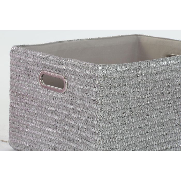DKD Home Decor Cesta Basicos Set de 5 Rosa Plateado 36 x 50 x 44 cm