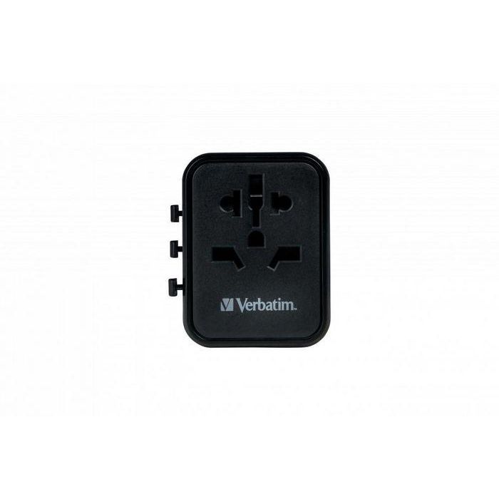Verbatim Adaptador de Viaje Universal con Puertos USB-C PD y USB-A QC, para Más de 180 Países