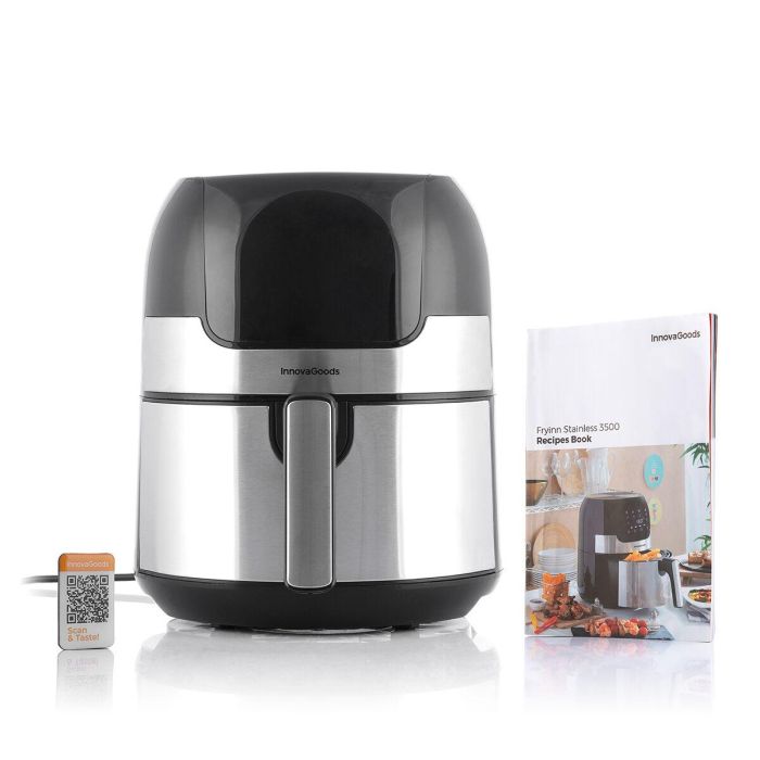 Freidora de Aire InnovaGoods Fryinn 3500 Negro 1400 W 3,5 L Acero Inoxidable 2 Freidora de Aire InnovaGoods Fryinn 3500 Negro 1400 W 3,5 L Acero Inoxidable 2