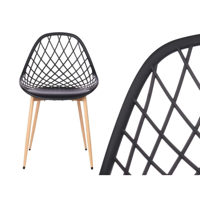 Silla Rejilla Negra Giftdecor 56X80CM (4 Unidades) 2 Silla Rejilla Negra Giftdecor 56X80CM (4 Unidades) 2