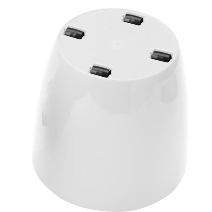 Maceta brillante - GARDEN ID - Blanco Brillante con ruedas - 30 x 27 cm - Aspecto cerámico - Impermeable - Fácil de mover 1 Maceta brillante - GARDEN ID - Blanco Brillante con ruedas - 30 x 27 cm - Aspecto cerámico - Impermeable - Fácil de mover 1