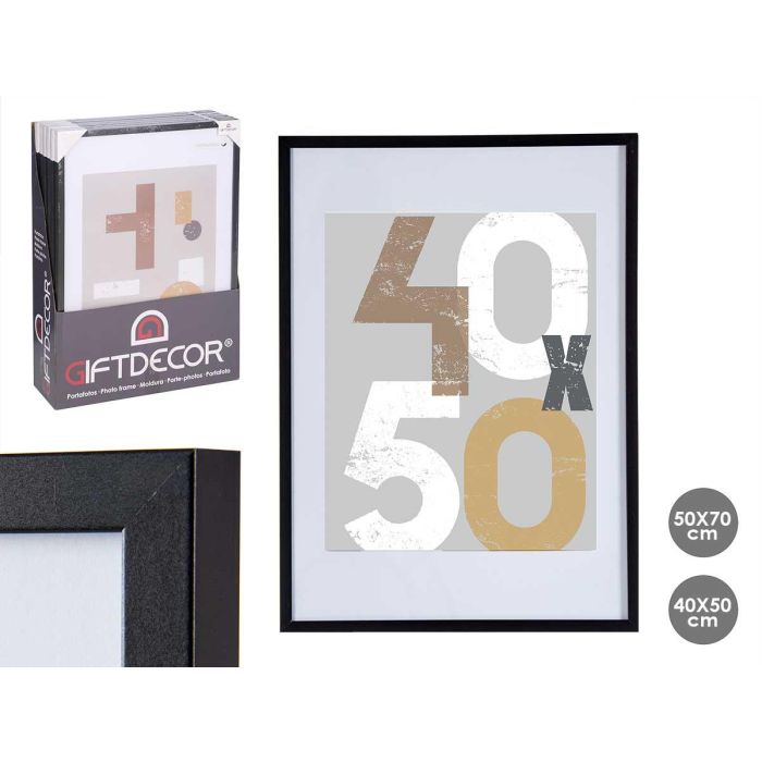 Portafoto de pared madera con paspartú 40x50 cm negro - Giftdecor (6 Unidades) Portafoto de pared madera con paspartú 40x50 cm negro - Giftdecor (6 Unidades)